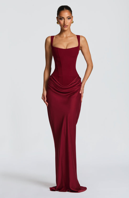 Alina | Women's Sleeveless Bodycon Corset Maxi Wedding Guest Dress