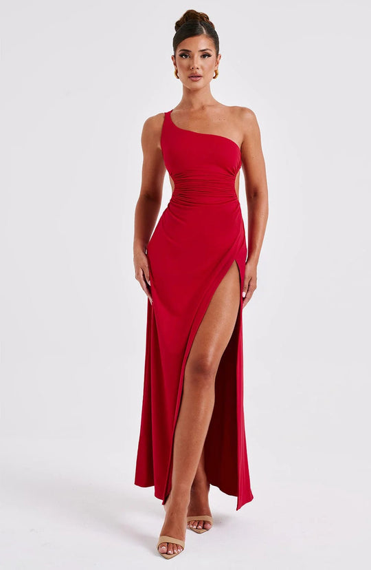 Amanda | Women's One-Shoulder Slit Maxi Prom Dress