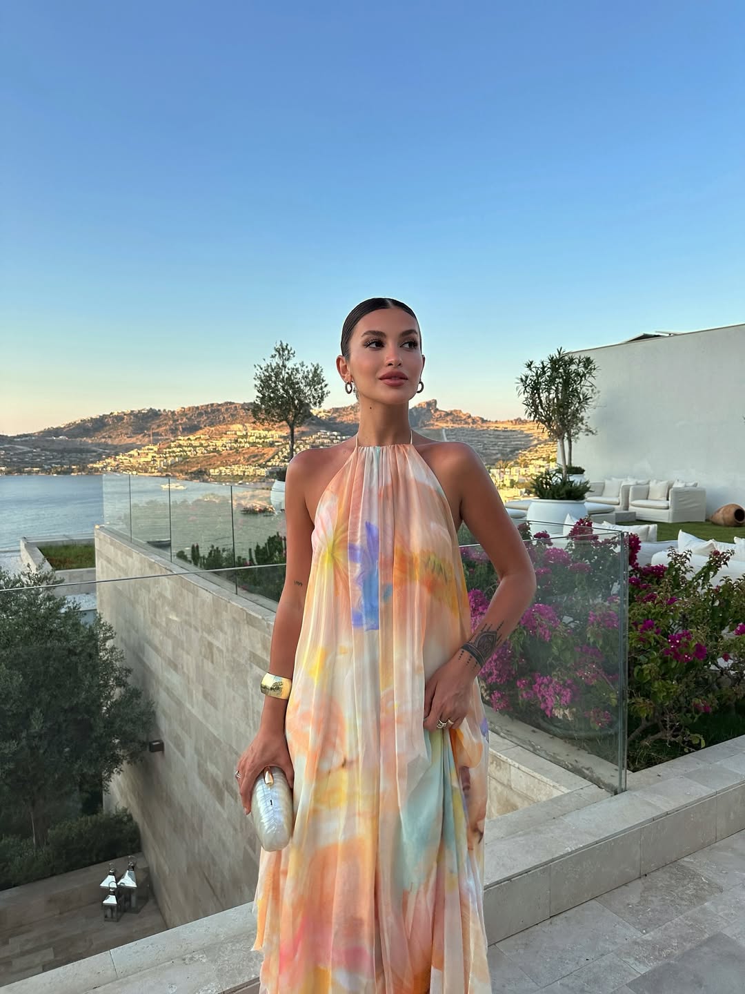 Corinna | Women's Printed Halter Maxi Summer Wedding Guest Dress