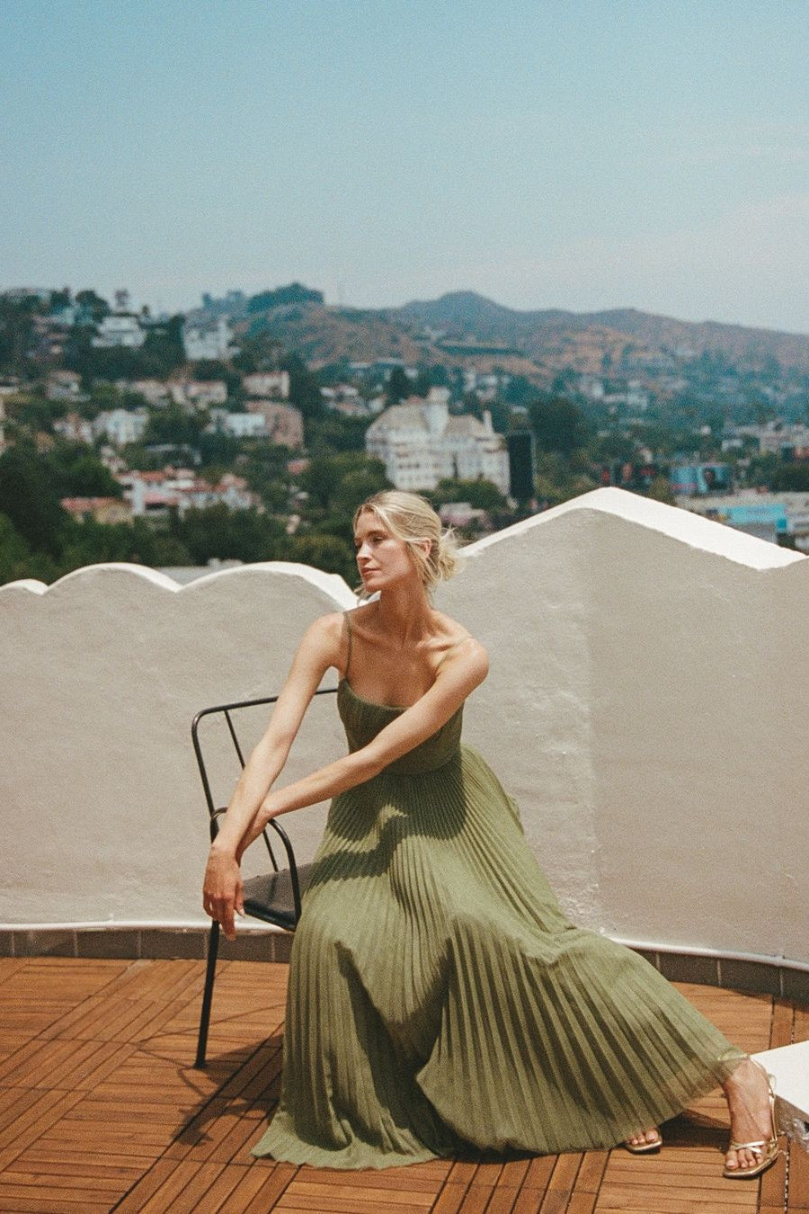 Daria | Women's Sleeveless Pleated Maxi Wedding Guest Dress