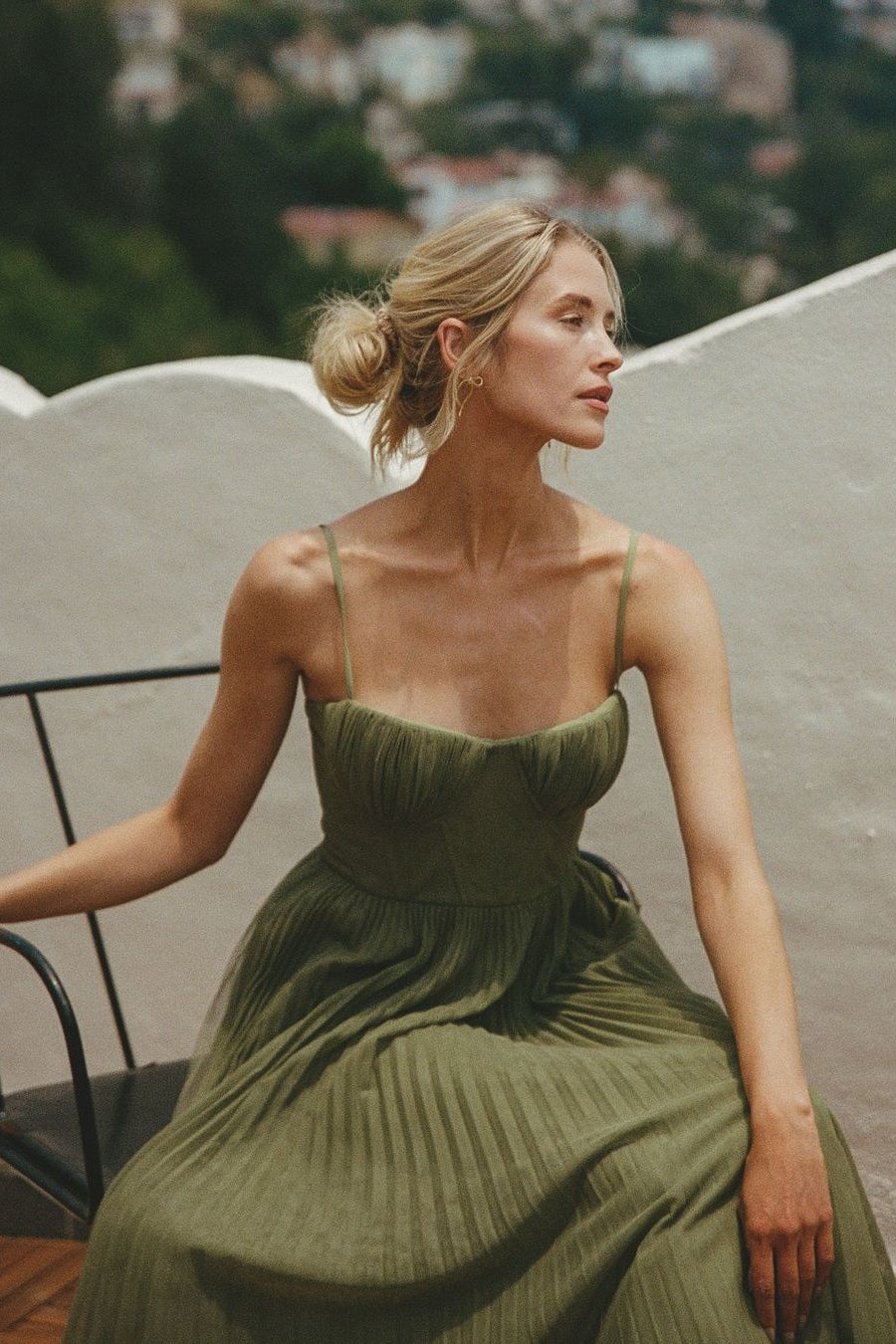 Daria | Women's Sleeveless Pleated Maxi Wedding Guest Dress