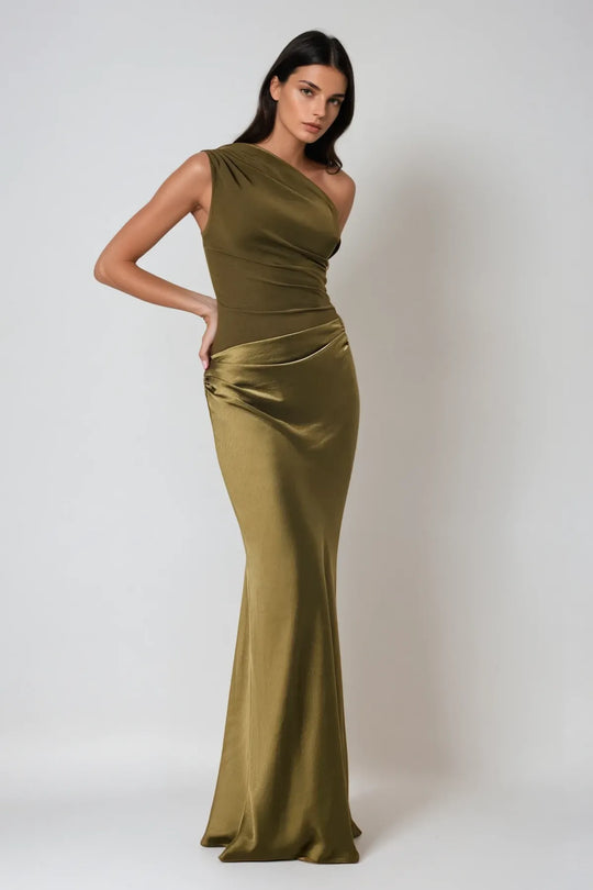 Kaelyn | Women's Elegant One Shoulder Maxi Wedding Guest Dress