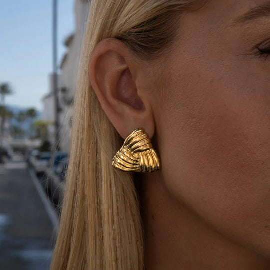 Maya | Women’s Modern Triangle Gold Earrings