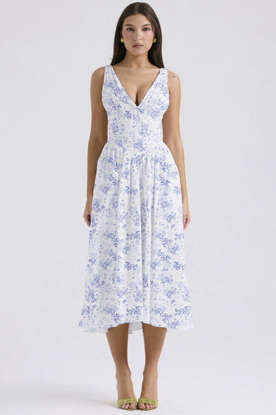 Michelle | Women's Floral Sleeveless Midi Spring Dress