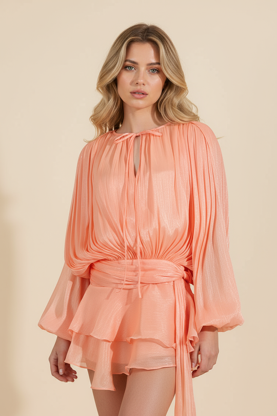 Sophia | Women’s Flowing Balloon Sleeve Mini Summer Vacation Dress