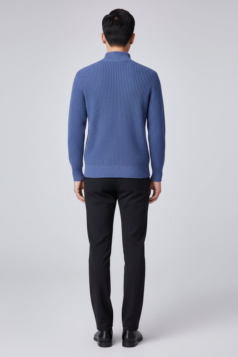 Men’s Half Turtleneck Pullover Cotton Long Sleeve Sweater