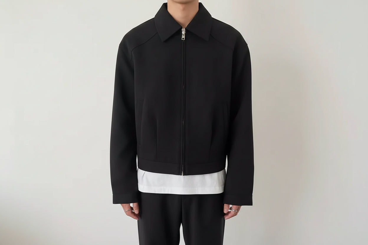 Men’s Turndown Collar Baseball Workwear Jacket