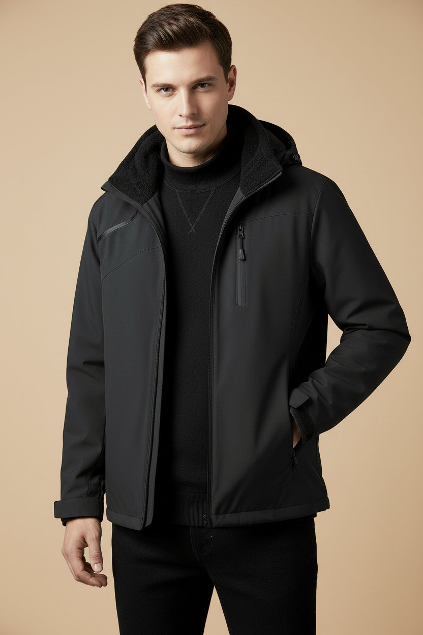 Men’s Waterproof Padded Nylon Fleece-Lined Jacket