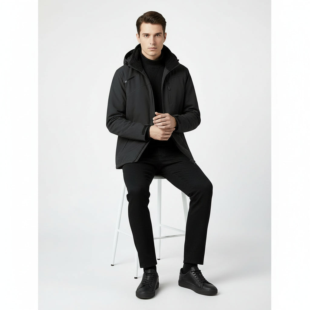 Men’s Waterproof Padded Nylon Fleece-Lined Jacket