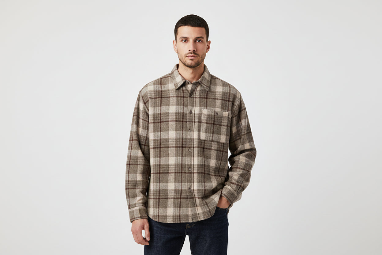 Plaid Cotton Loose Fit Long Sleeve Casual Shirt Jacket