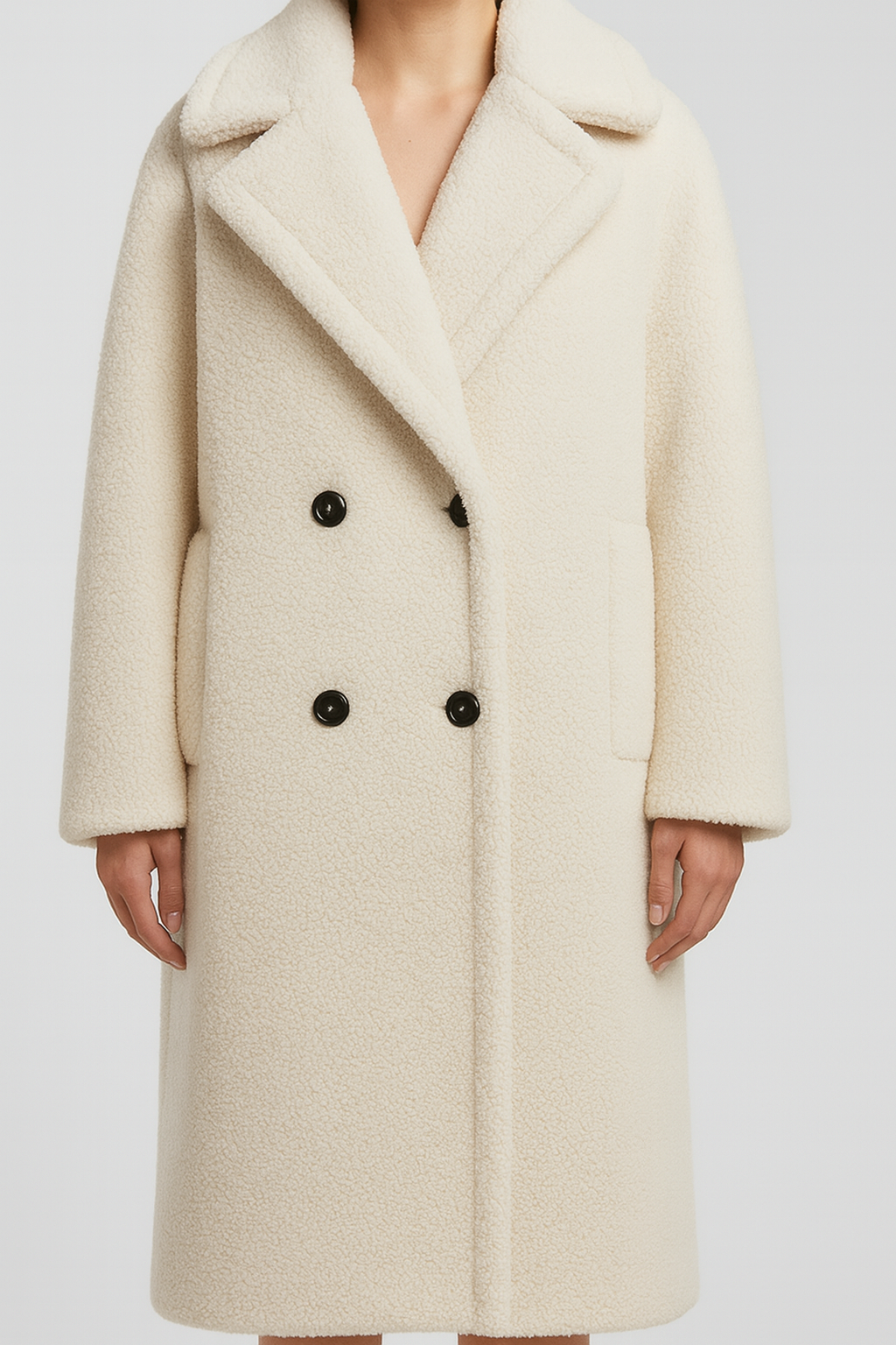 Women’s Faux Fur Wool-Style Coat for Winter