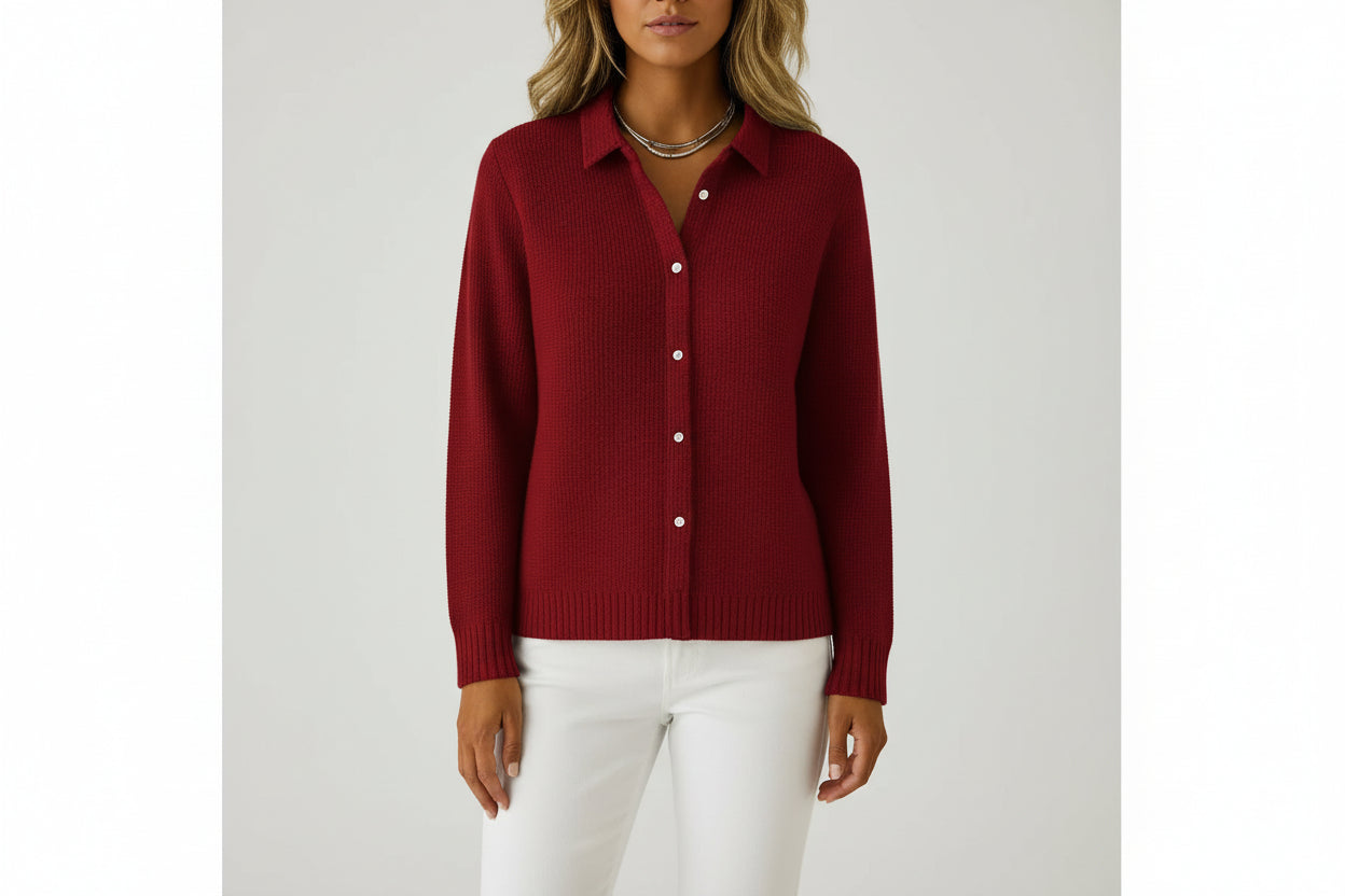 Women’s Casual Button Lapel Knit Cardigan Sweater