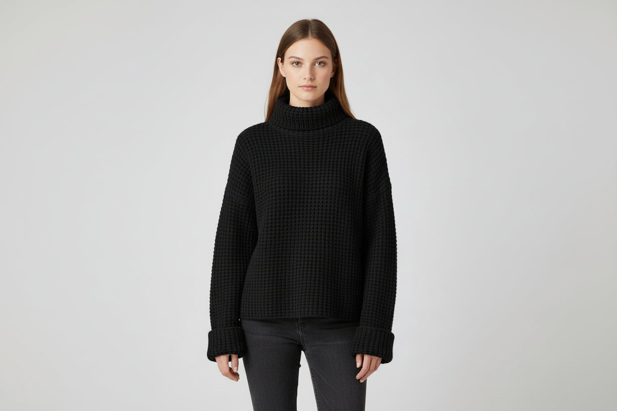 Women’s Cotton Blend Sweater Long Sleeve Knit Top