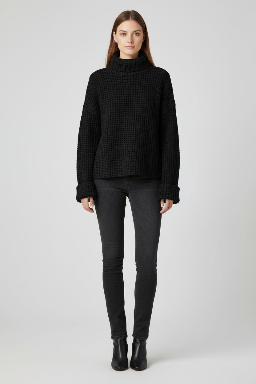 Women’s Cotton Blend Sweater Long Sleeve Knit Top