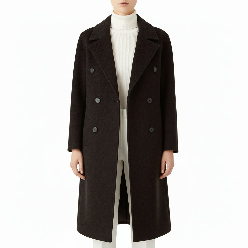 Women’s Double-Breasted Wool-Blend Coat