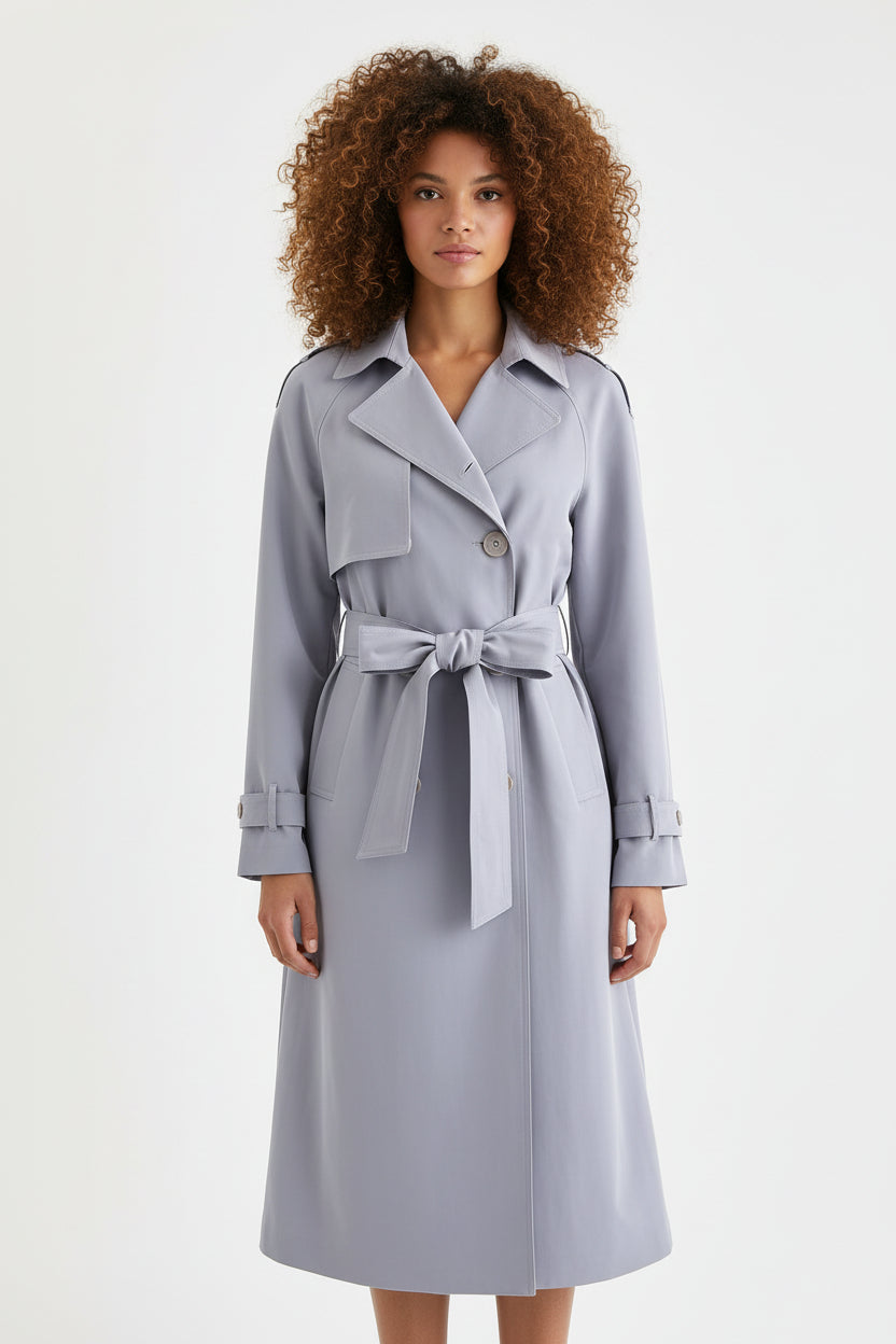 Women’s Double Breasted Mid-Length Trench Coat