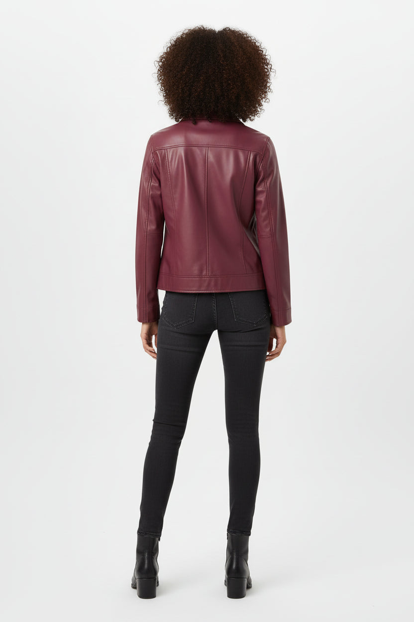 Women’s Faux Leather Biker's Leather Jacket