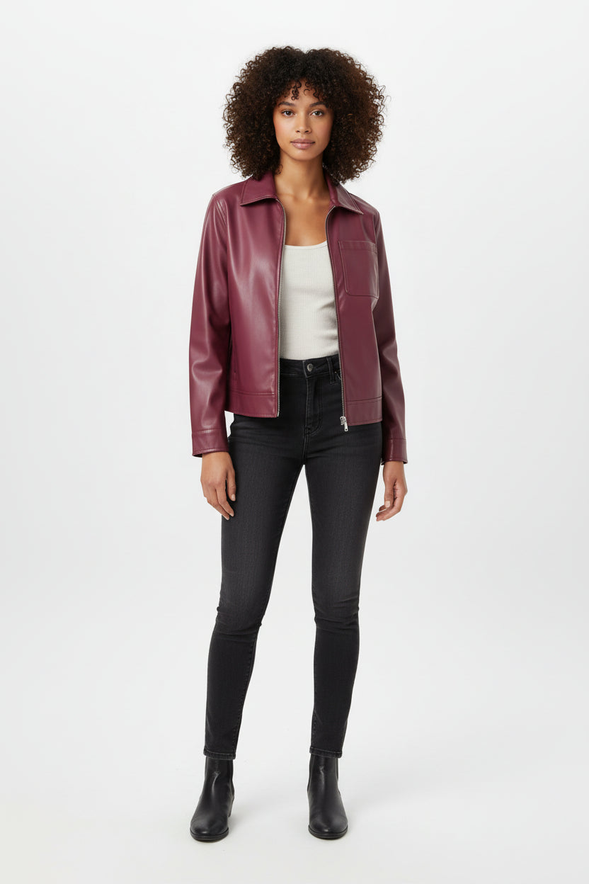 Women’s Faux Leather Biker's Leather Jacket