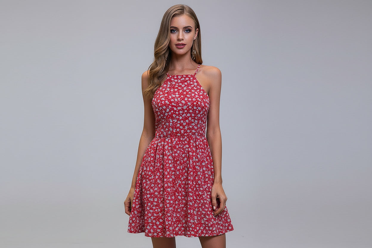 Women’s Floral Chiffon Midi Dress
