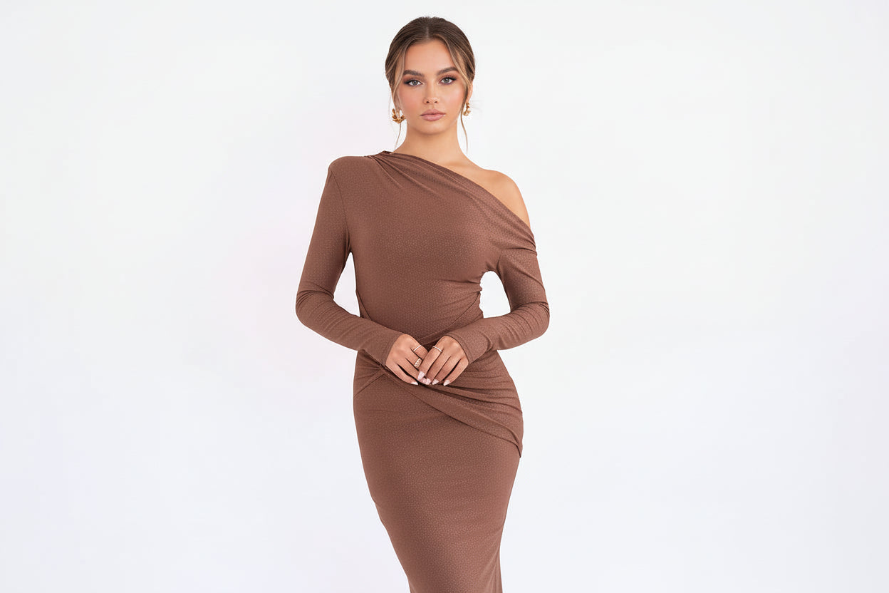 Women’s High Waist Long Sleeve Slim Fit Hip Skirt Dress