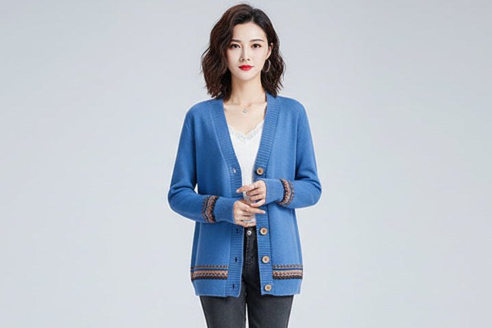 Women’s Lightweight V-Neck Cardigan Thin Spring Knit Button-Up Sweater