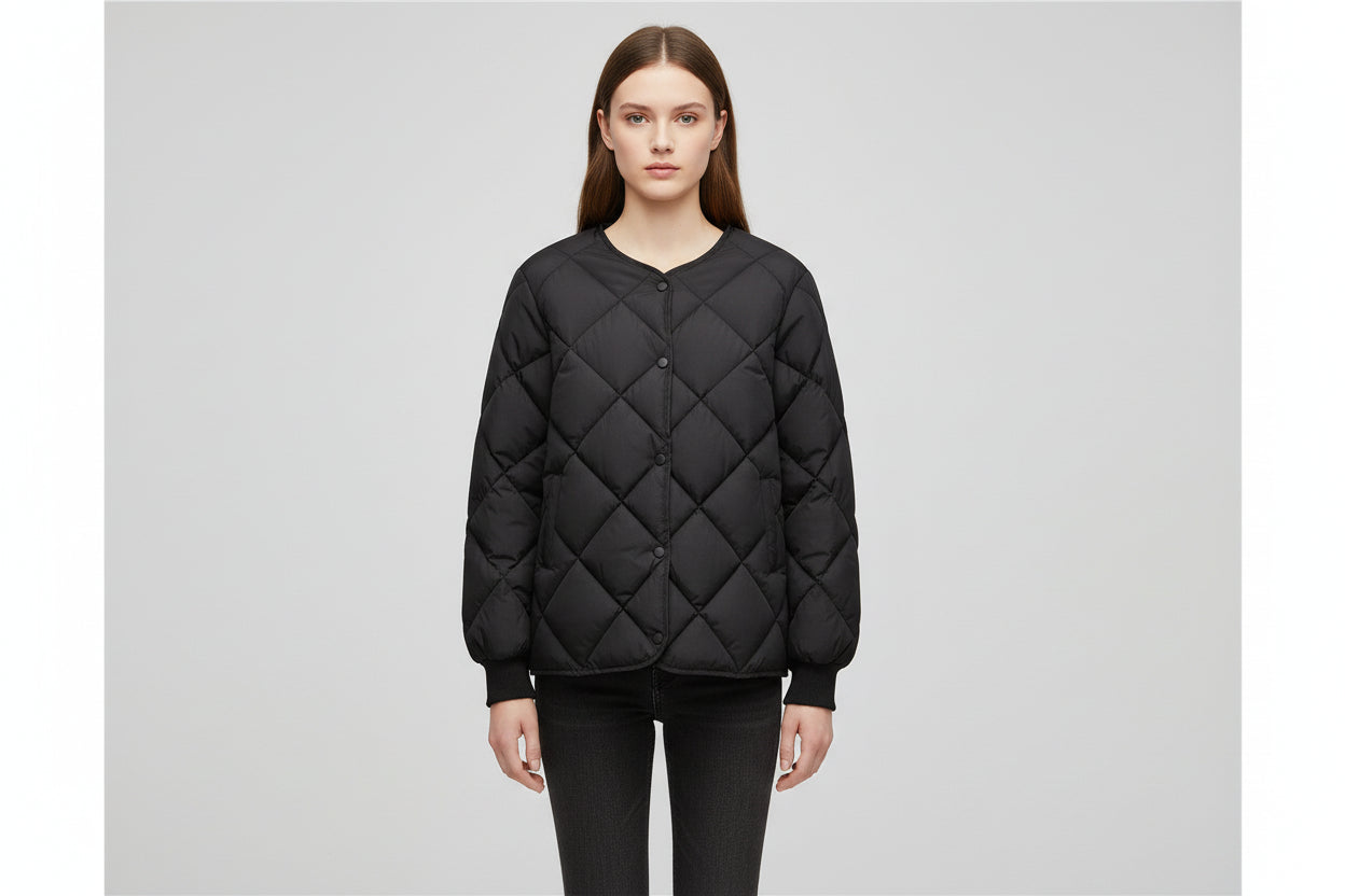 Women’s Short Lightweight Padded Quilted Casual Coat