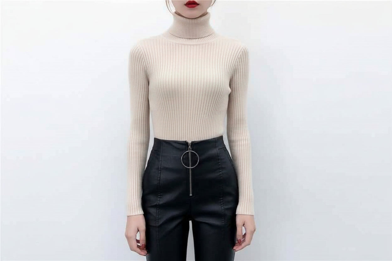 Women’s Solid Color Turtleneck Sweater