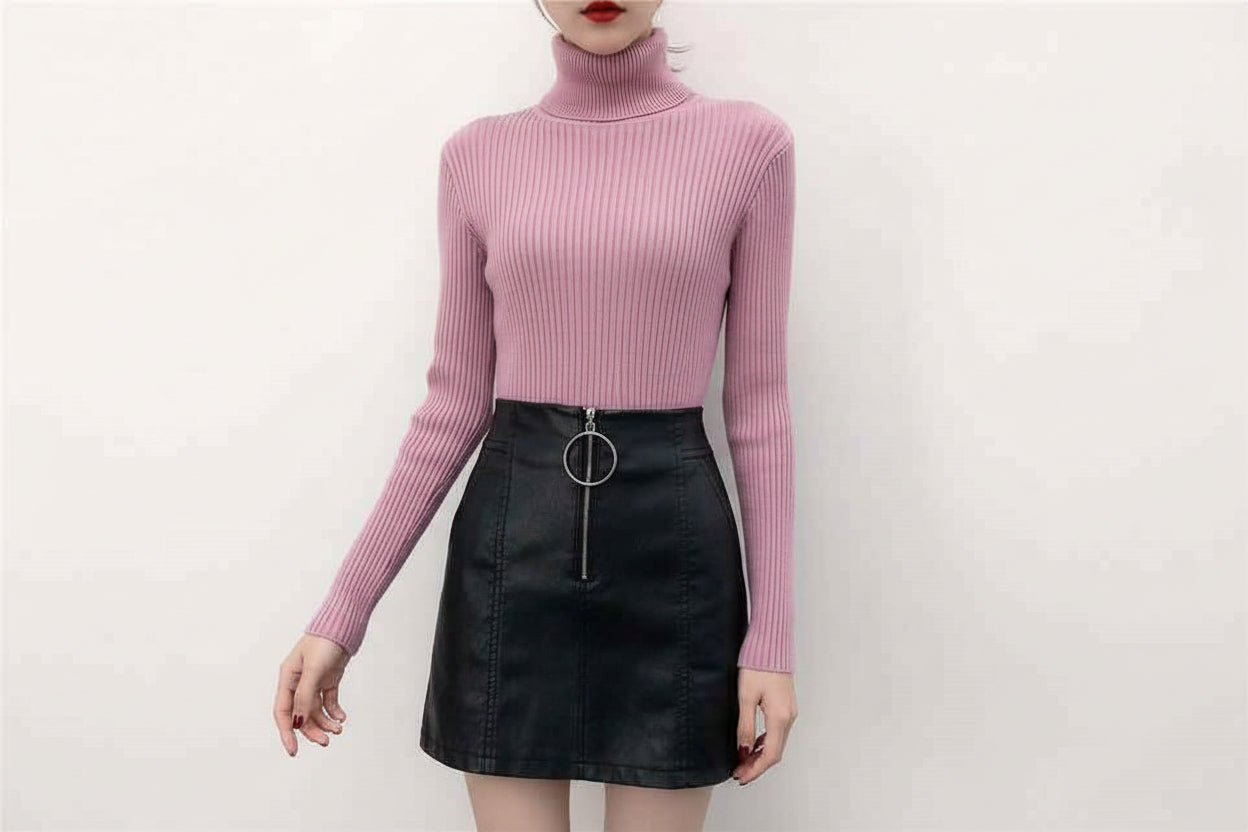 Women’s Solid Color Turtleneck Sweater