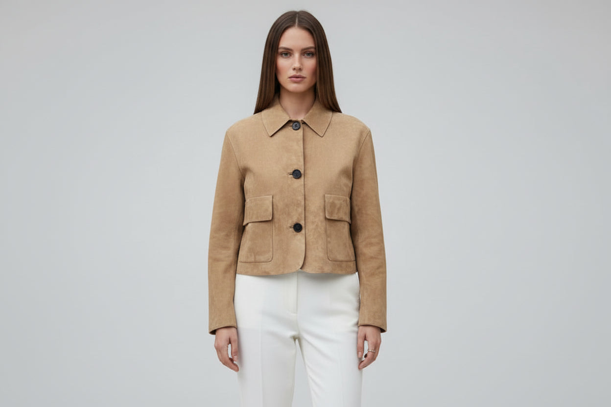 Women’s Long-Sleeve Turn-Down Collar Retro Coat