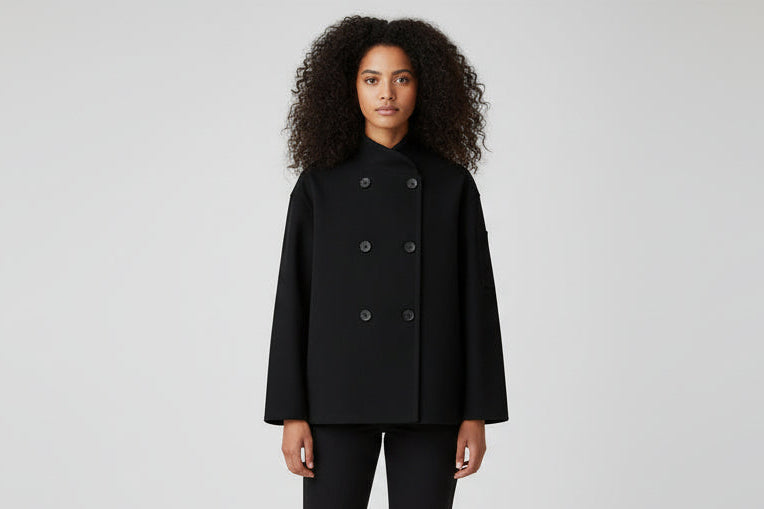 Women’s Two-Tone Long Woolen Coat