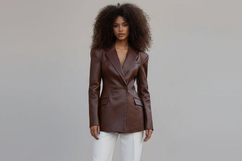 Women’s Waist-Tight PU Leather Jacket