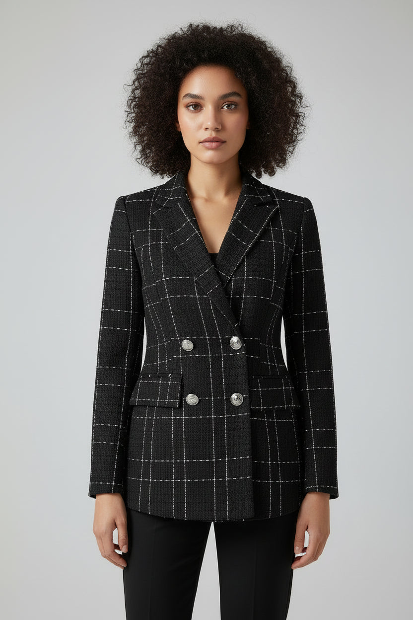 Women’s lapel collar Slim Fit Tweed Coat