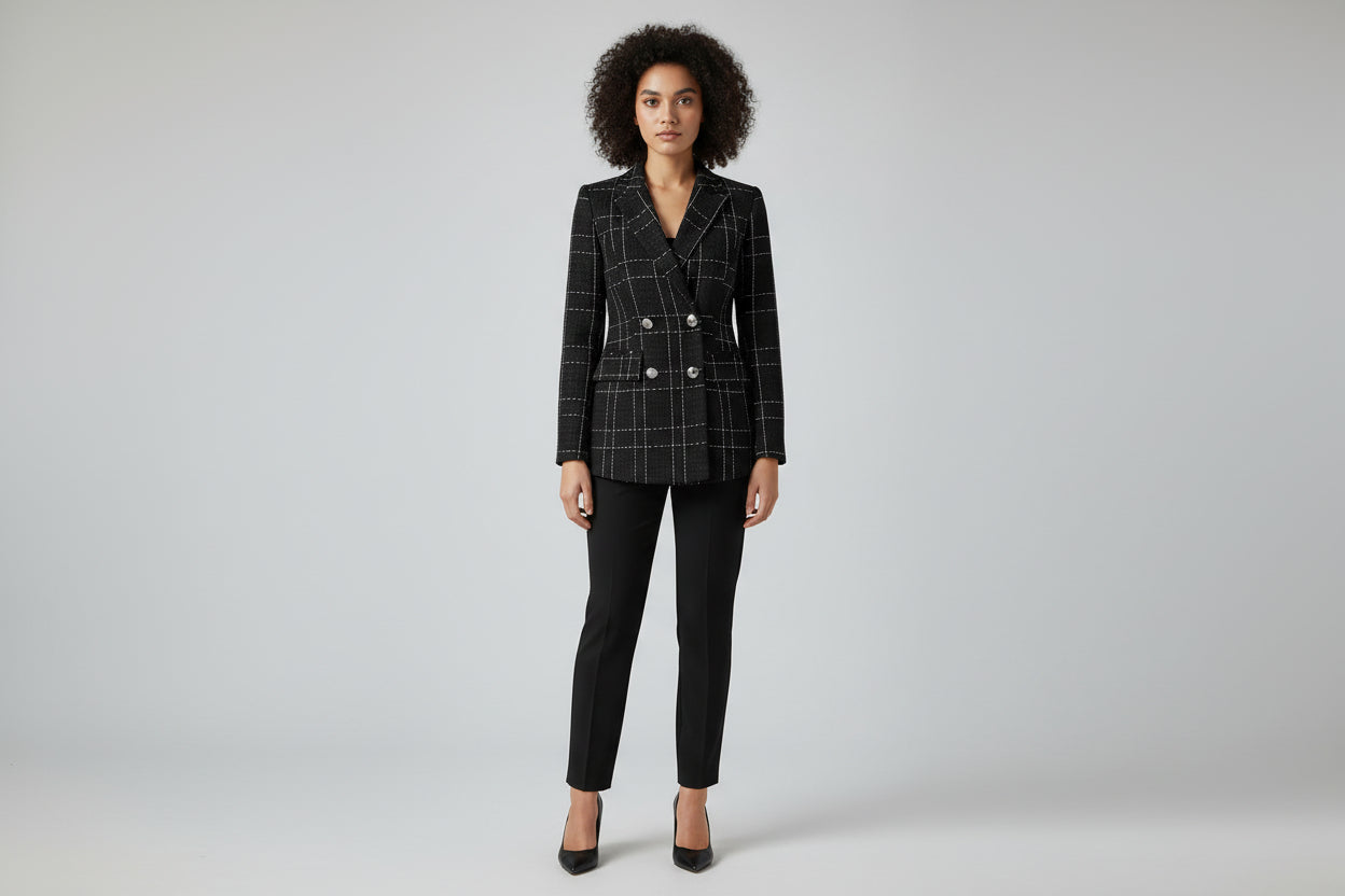 Women’s lapel collar Slim Fit Tweed Coat