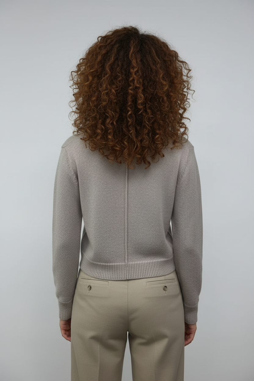 Beige cardigan - full body back