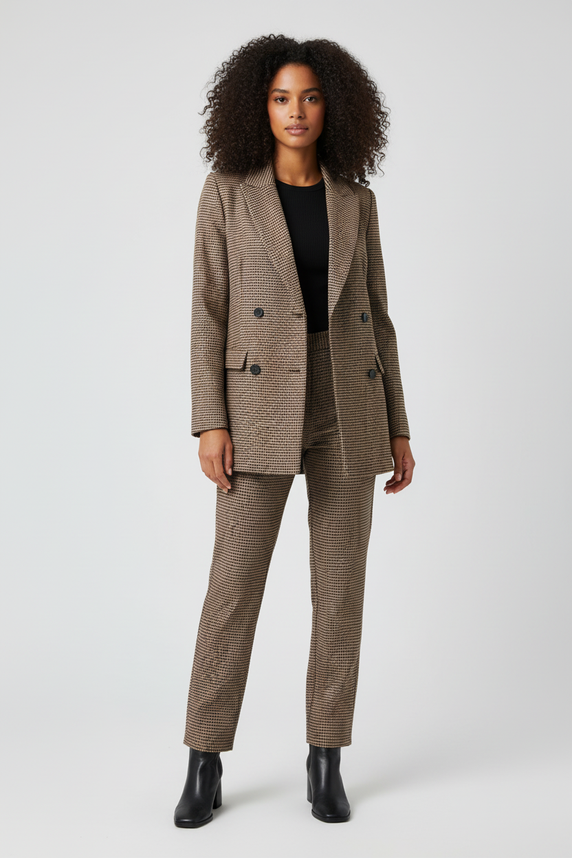 Houndstooth blazer - full body front