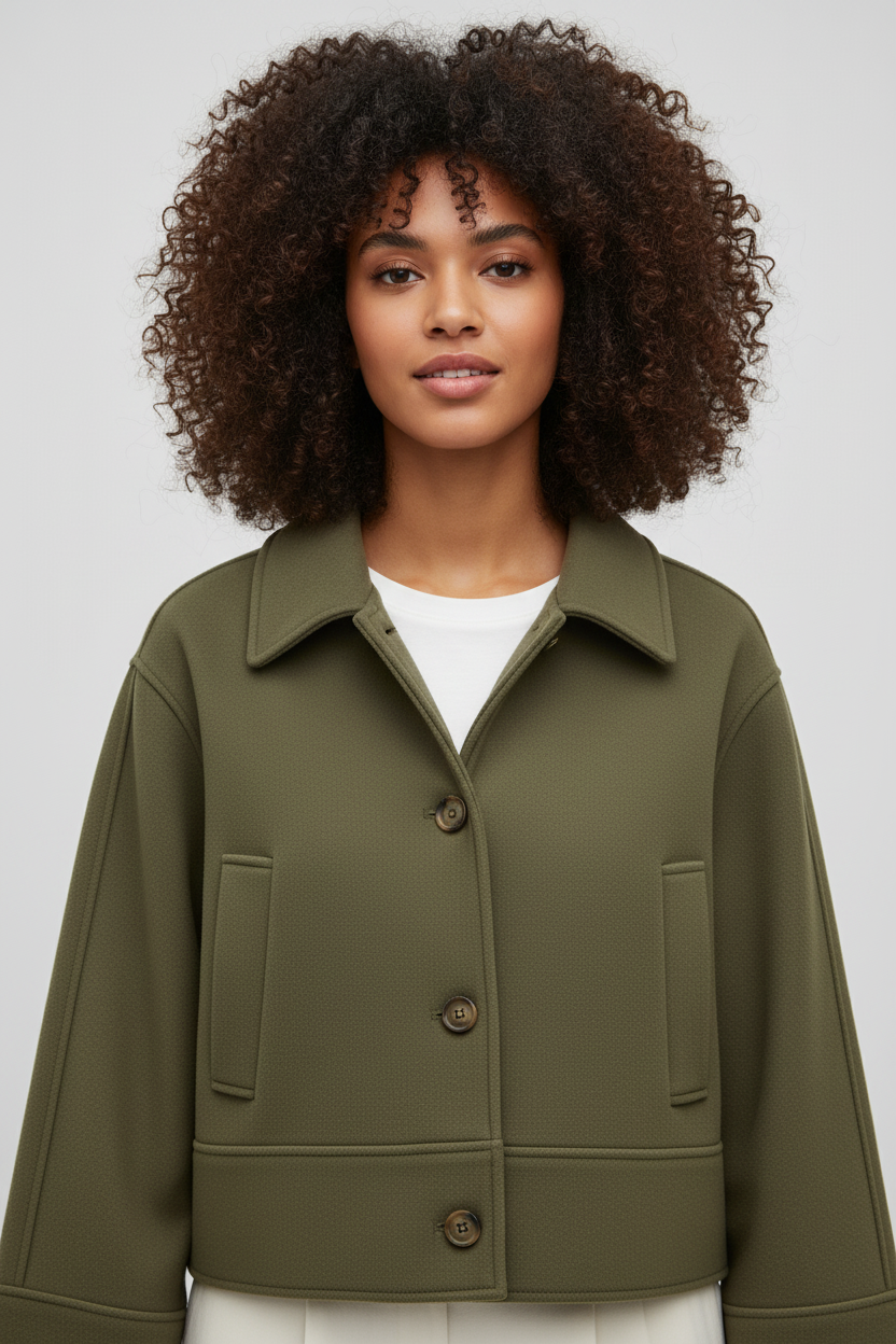 Olive green jacket - cropped