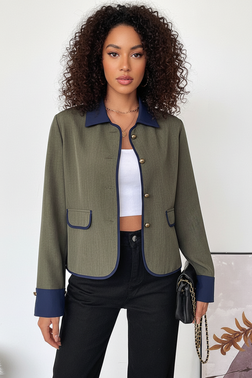 Olive green jacket - cropped