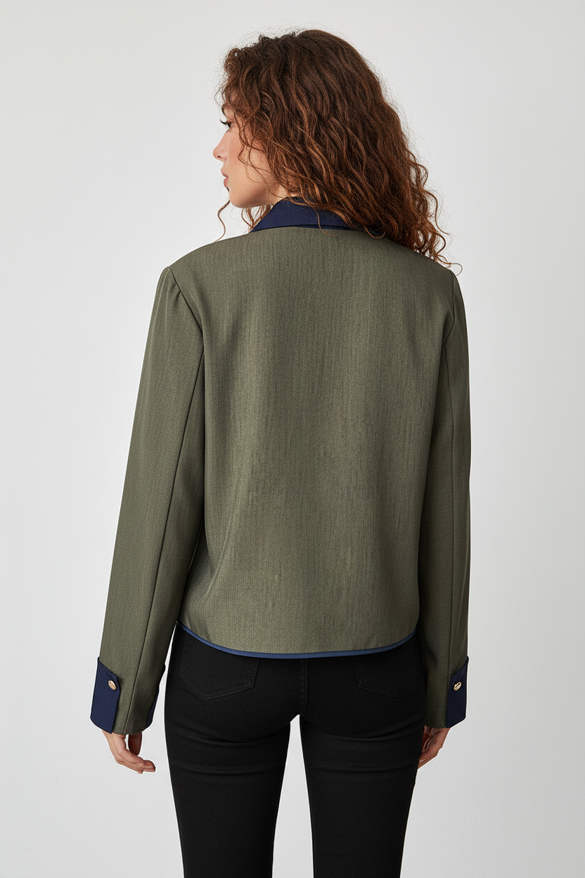 Olive green jacket - full body back
