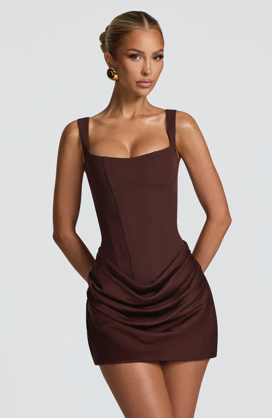 Courtney | Women's Sleeveless Draped Corset Mini Dress