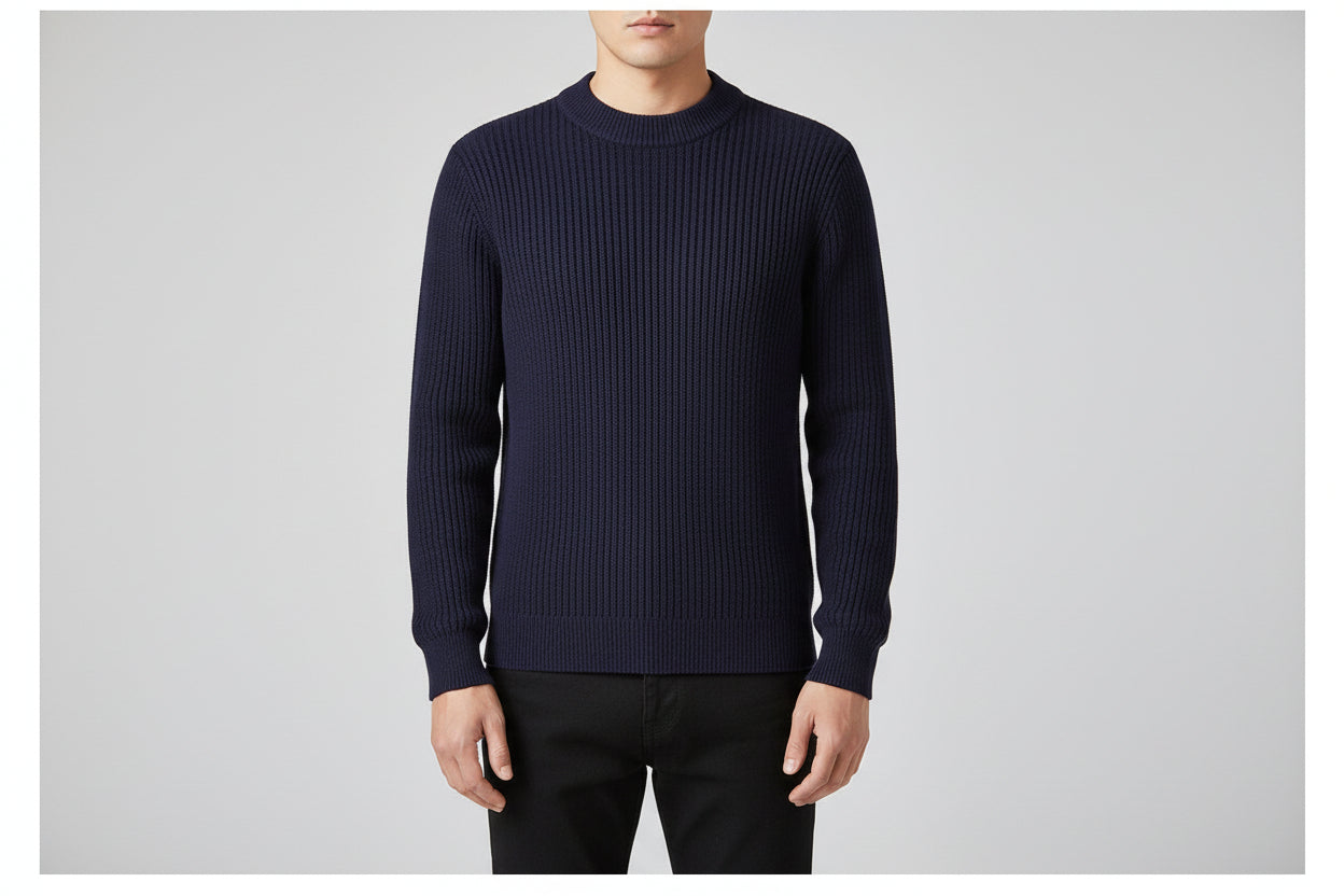 Men’s Half Turtleneck Pullover Cotton Long Sleeve Sweater