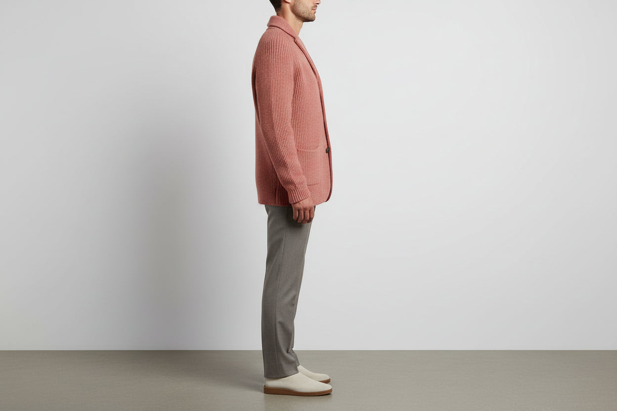 Men’s Knitted Cardigan Jacket Loose Fit Button Front Long Sleeve Sweater