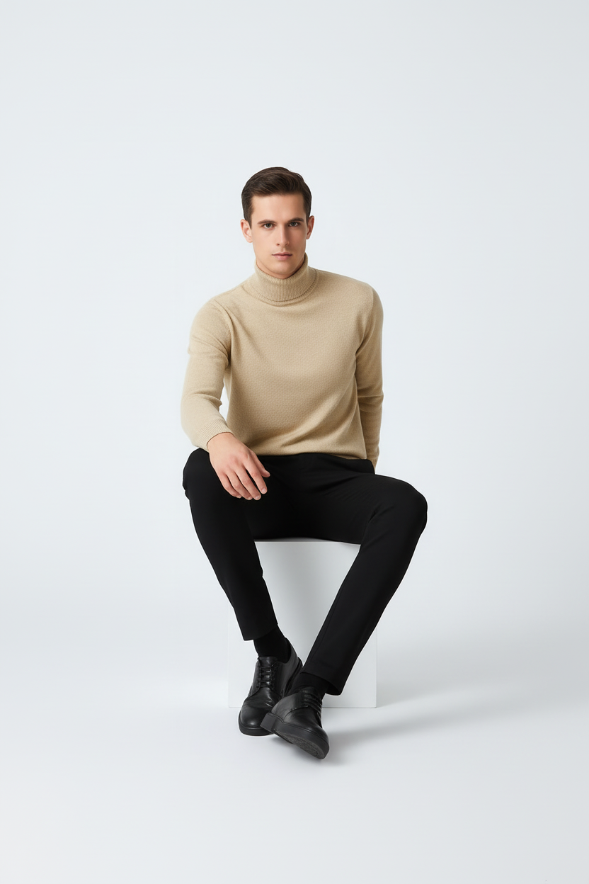 Men’s Long-Sleeve Winter Inner Layer Turtleneck Undershirt