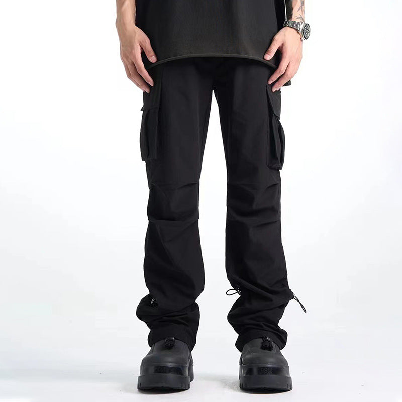 Men’s Oversized Loose Fit Cotton Casual Trousers Retro Straight Leg Pants