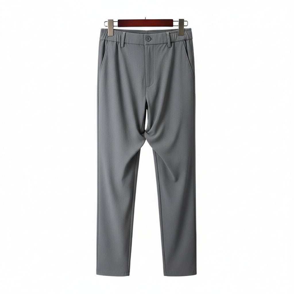 Men’s Straight Mid-Waist Lightweight Loose Casual Trousers