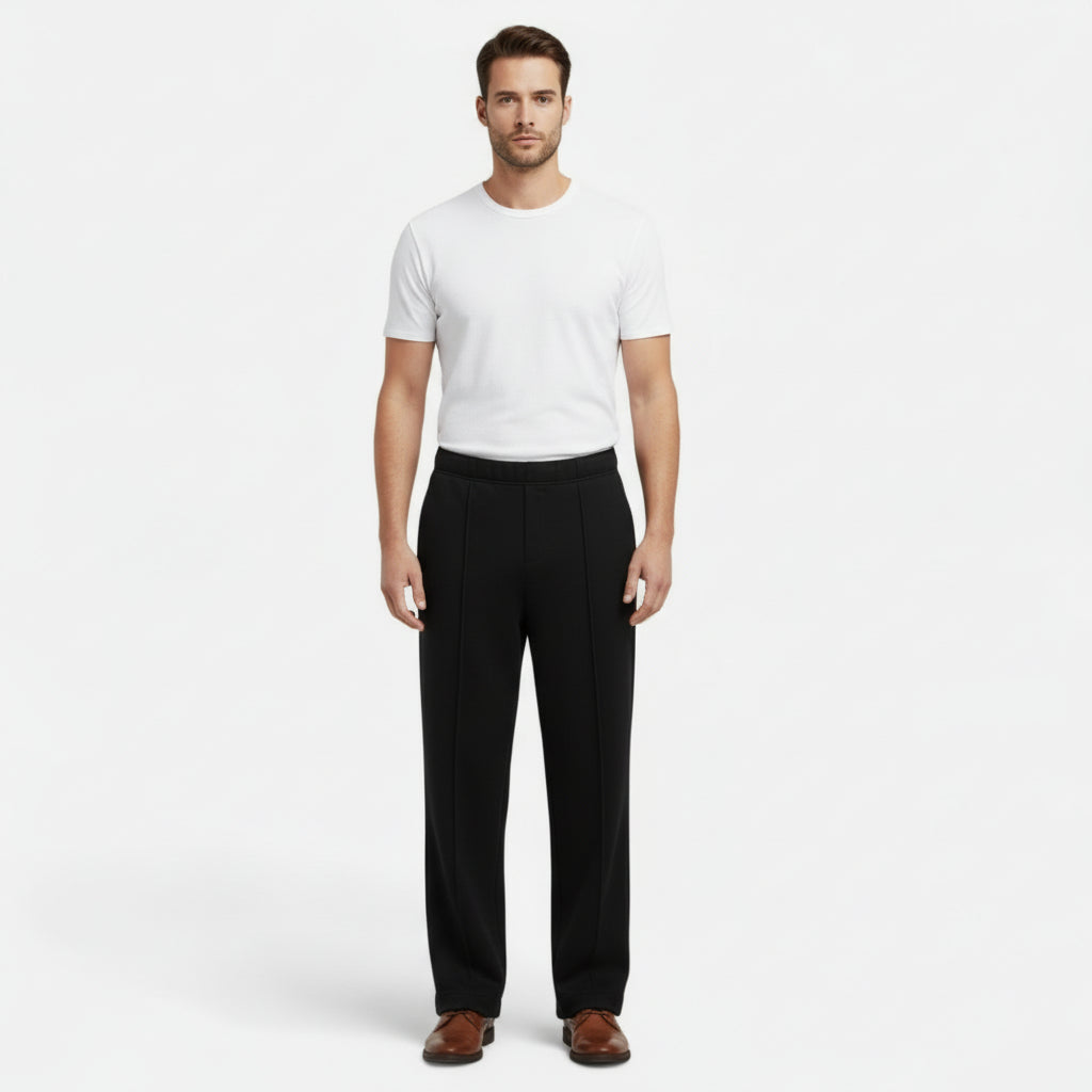 Men’s Straight Vintage Cotton-Blend Micro Flare Trousers