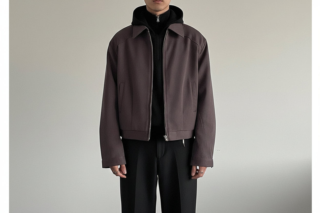 Men’s Turndown Collar Baseball Workwear Jacket