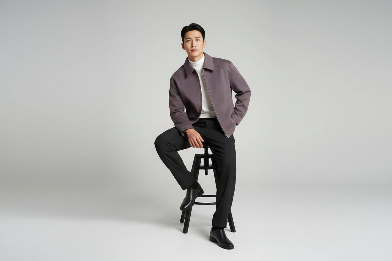 Men’s Turndown Collar Baseball Workwear Jacket