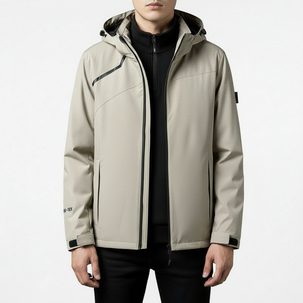 Men’s Waterproof Padded Nylon Fleece-Lined Jacket