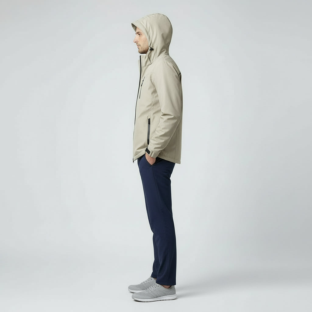 Men’s Waterproof Padded Nylon Fleece-Lined Jacket