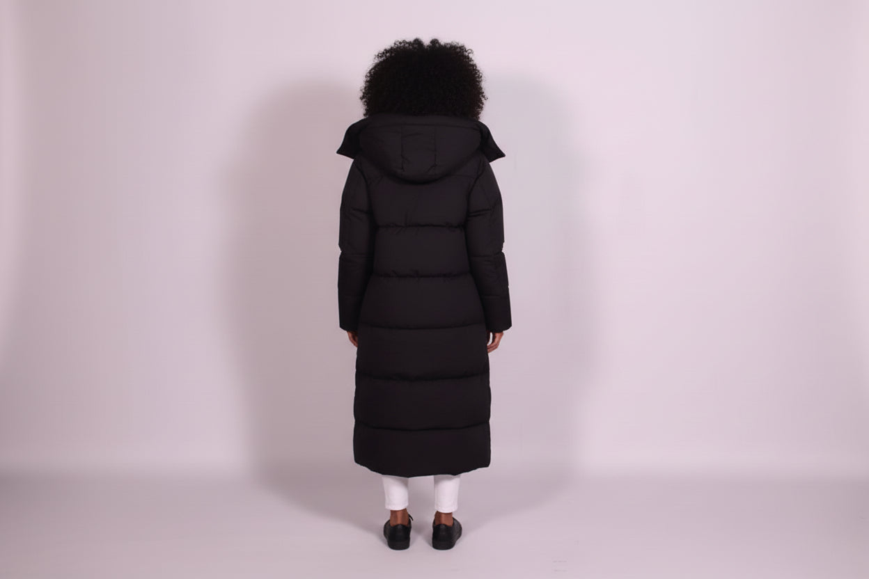 Petite Women’s Thick Mid-Length A-Line Winter Coat with Pockets